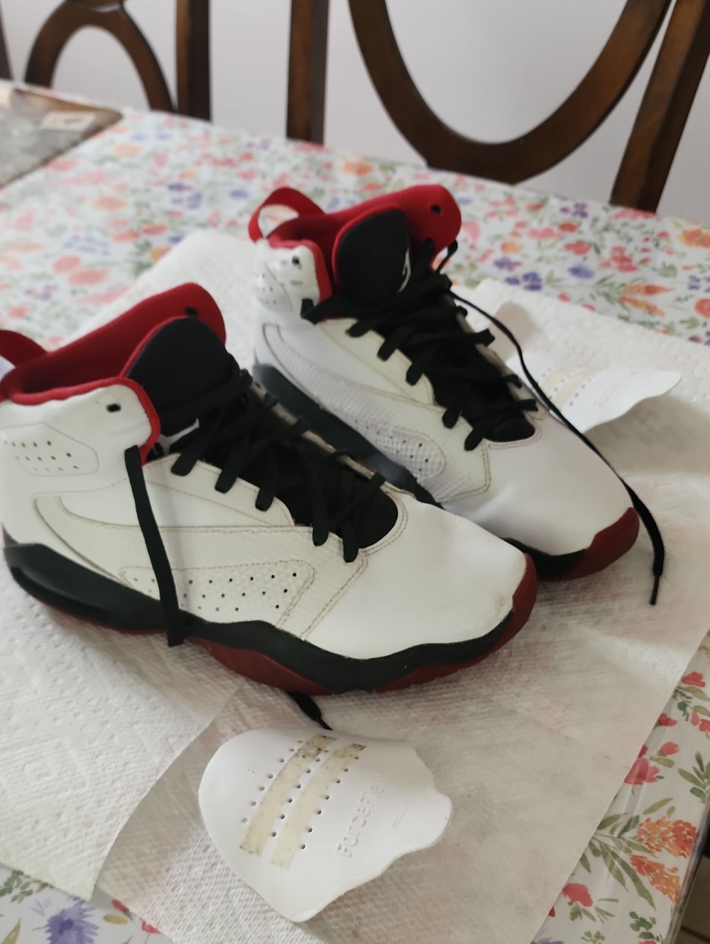 Jordan White, Black and Red Men’s Athletic Sneakers